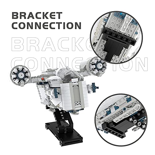 Millionspring Soporte de exhibición para Lego Star Wars Mandalorian The Razor Crest, compatible con juguetes de construcción de naves espaciales Lego 75292,97Pcs, negro (solo soporte incluido) (A)