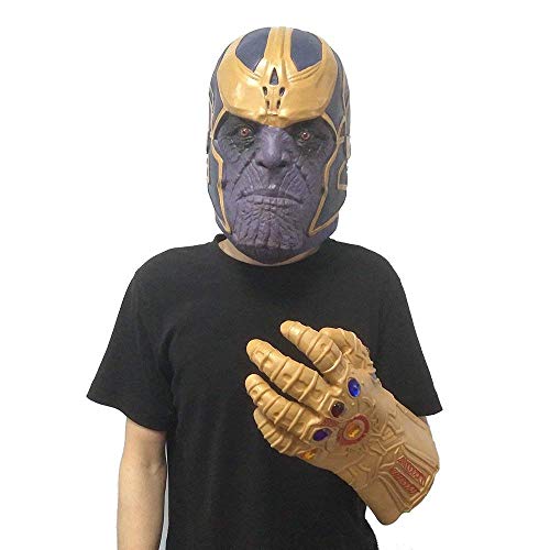 MIMINUO Máscara de Cosplay de Avengers Infinity War con Accesorios de Fiesta de Disfraces de Guante de guantelete Infinito