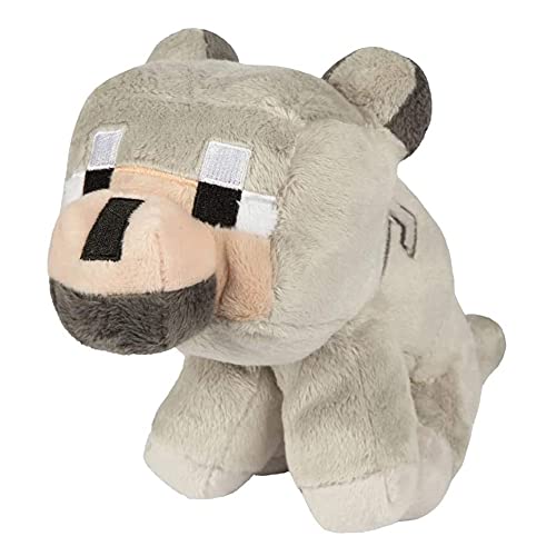 Minecra_fts Lobo De Peluche De Juguete, Peluches De 23 Cm / 9 Pulgadas para Niños, Adultos Y Fanáticos De Los Juegos, Cumpleaños, Halloween