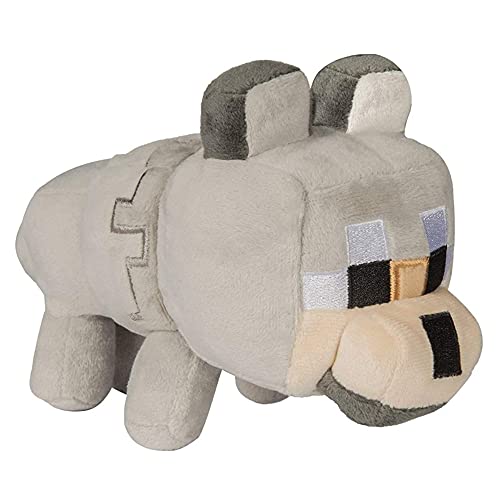 Minecra_fts Lobo De Peluche De Juguete, Peluches De 23 Cm / 9 Pulgadas para Niños, Adultos Y Fanáticos De Los Juegos, Cumpleaños, Halloween