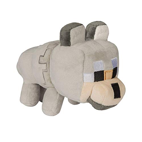 Minecraft 8138 Jinx Happy Explorer - Peluche de Lobo, Color Gris