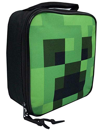 Minecraft Almuerzo Caja de Almuerzo Creeper Comida Escuela Contenedor Bolsa para Un tamaño