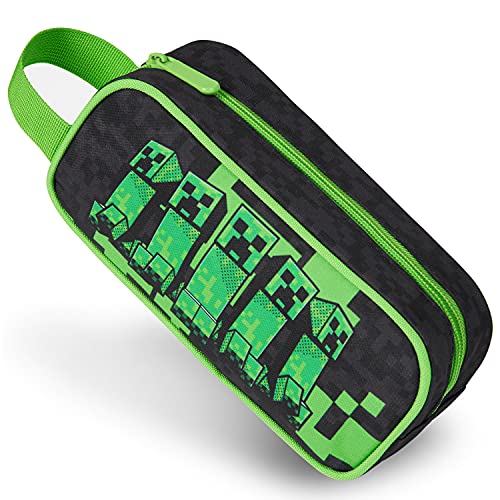 Minecraft Estuche Escolar Niño, Material Escolar, Estuches Escolares 21 cm, Regalos Cumpleaños Niños Colegio (Negro)