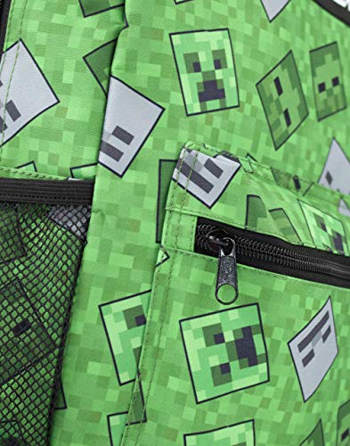 Minecraft mochila 4 pieza niños enredadera verde escuelas verdes mochila bolsa c Un tamaño