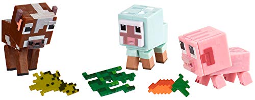 Minecraft - Modo Comic Pack de 3 animales Juguetes niños +6 años (Mattel GFY78)