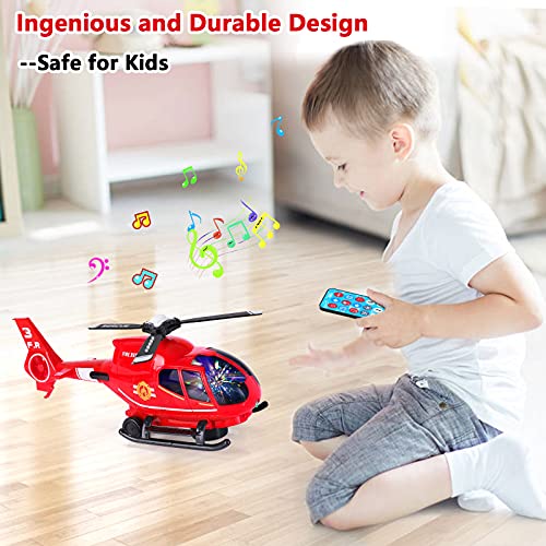 Mingfuxin Helicóptero teledirigido, 2 canales RC Aviones Juguetes listos para volar, Avión RC para niños y niñas principiantes (rojo)