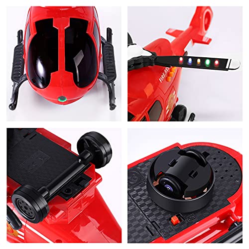 Mingfuxin Helicóptero teledirigido, 2 canales RC Aviones Juguetes listos para volar, Avión RC para niños y niñas principiantes (rojo)