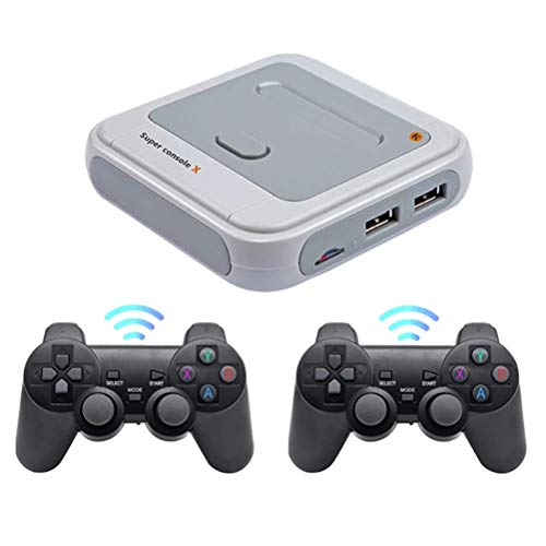 Mini reproductor de videojuegos de TV, Super Game Console X, consola de juegos clásica retro 4KHD con 2 joysticks, 30000/40000/50000 + juegos incorporados, emuladores de juegos portátiles 2.4G(64G)