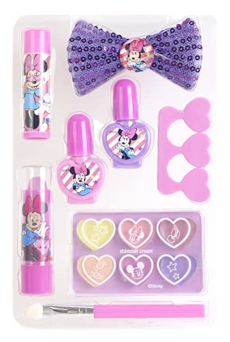 Minnie Delicious Book, Set de Maquillaje de Minnie en un Libro con los Secretos de Belleza de Minnie, Divertido Kit de Maquillaje, Coloridos Accesorios, Juguetes y Regalos para Niños y Niñas