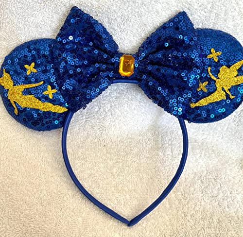 Minnie Mouse Blue secuencia brillo TinkerBell diadema de hadas Halloween para niños y adultos