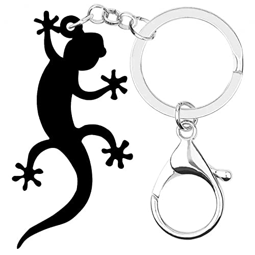 MINTUAN Acrílico Halloween Floral Gecko Lizard Llaveros Llavero Animal Encantador Joyería para Mujeres Niños Hombres Regalo