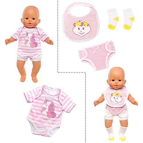 Miunana 5 Vestidos Verano Casual Ropas para 14- 18 Pulgadas Muñeca bebé Baby Dolls