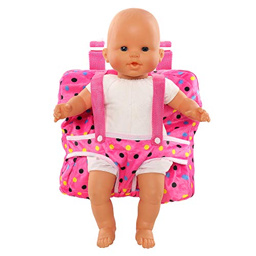 Miunana Accesorios: 1x Ropa +1x Mochila + 1x Vajilla + 2X Pañales + 2X Baberos para 14-18 Pulgadas Muñecas Baby Doll Baby Alive (Ropa + Accesorios + Mochila)