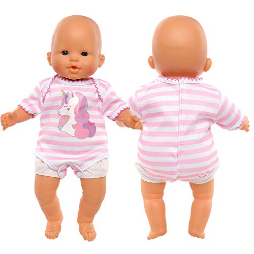 Miunana Vestido Estampado De Unicornio para Muñecas De 36 CM - 46 CM (14 Pulgadas - 18 Pulgadas) Baby Doll Y Otras Muñecas (No Incluye Muñeca)