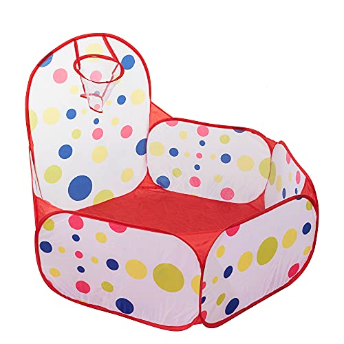 Miwacu Piscina de Bolas + 100 Bolas Piscina Infantil Incluidas - Piscina Bolas Bebe con Canasta de Baloncesto - Piscina de Bolas para Bebes con 100 Bolas para Piscina Infantil Libre de tóxicos