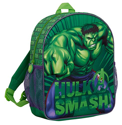 Mochila 3D increíble Hulk para niños de Marvel Vengadores escolar, almuerzo y viaje