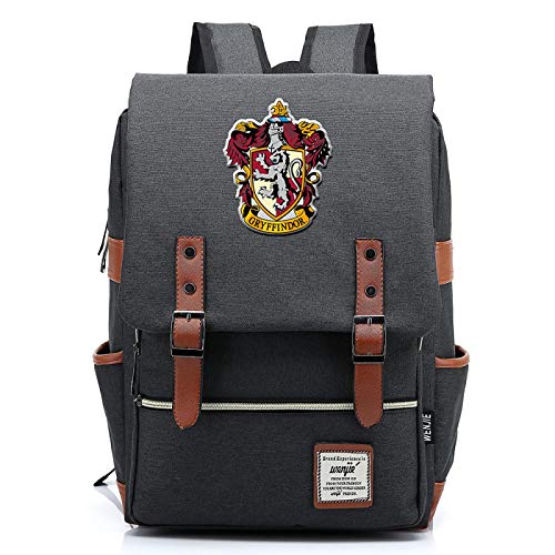 Mochila de Harry Potter para niñas y niños Mochila Ligera para Libros de 7 a 15 Grados Paquete para Estudiantes Gryffindor Gris Oscuro