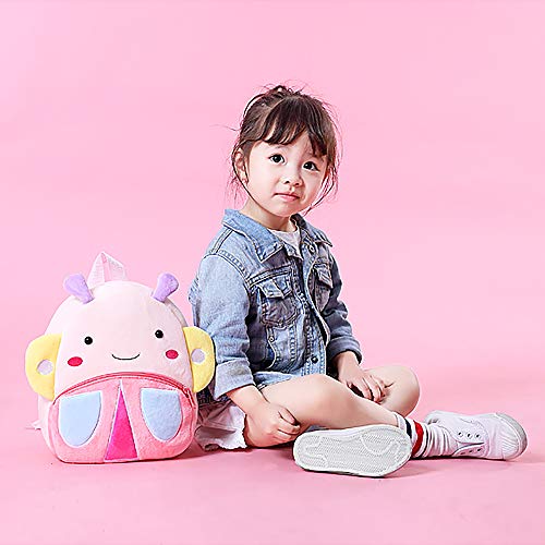 Mochila para Niños de Dibujos Animados Animales 3D Suave Mochila de Felpa para Infantil Niño Niña de 2 a 4 años, Mariposa