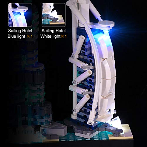 MOEGEN Juego de iluminación LED para arquitectura Lego Skylines: Dubai, juego de iluminación compatible con modelo Lego 21052 (no incluye modelo Lego)