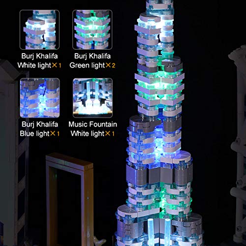 MOEGEN Juego de iluminación LED para arquitectura Lego Skylines: Dubai, juego de iluminación compatible con modelo Lego 21052 (no incluye modelo Lego)