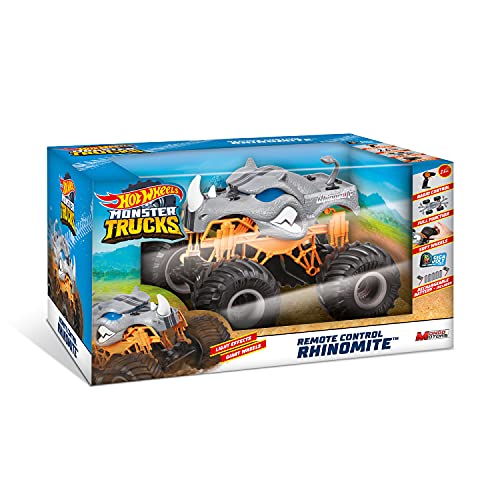 Mondo -63684 Mondo Motors Monster Trucks RhINOMITE-Kit Battery Pack Incluso-Coche teledirigido para niños gris/negro-63684, Color Livrea Hot Wheels, 63684