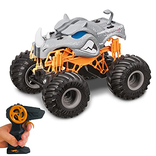 Mondo -63684 Mondo Motors Monster Trucks RhINOMITE-Kit Battery Pack Incluso-Coche teledirigido para niños gris/negro-63684, Color Livrea Hot Wheels, 63684