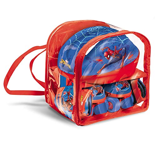 Mondo- pattini a rotelle regolabili Spider-Man Set Completo Toys 28629-Patines de Ruedas Ajustables para niños, diseño Marvel, Talla 22 a 29 (28629)