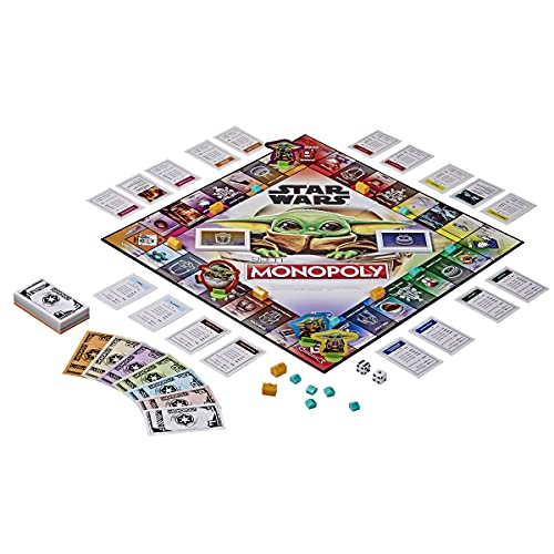 Monopoly: Star Wars The Child Edition Juego de mesa para familias y niños de 8 años en adelante, con el niño, que los fanáticos llaman Baby Yoda