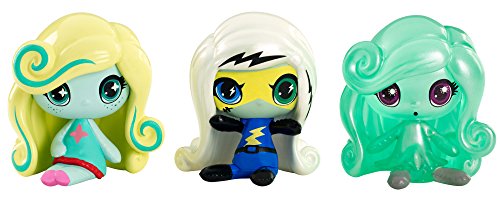 Monster High Minis Power Ghouls Frankie Stein, an Original Ghouls Lagoona Blue and a Getting Ghostly Twyla Figures, 3 Pack