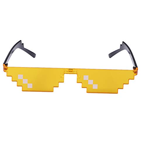 Mosaico Unisex Cool Glasses 8 bit Pixelated Fashion Eyewear Photo Props Gafas de Sol de Juguete para Fiesta Piscina Sombreado Rojo