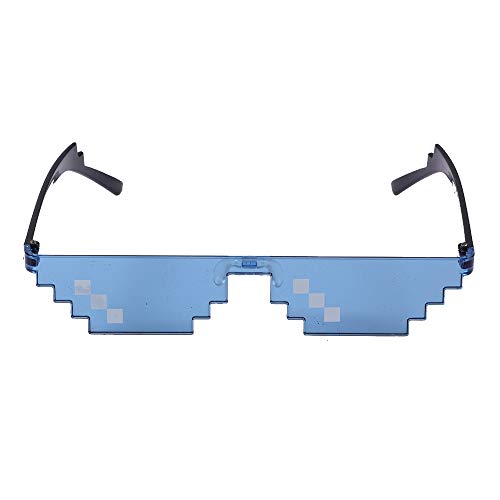 Mosaico Unisex Cool Glasses 8 bit Pixelated Fashion Eyewear Photo Props Gafas de Sol de Juguete para Fiesta Piscina Sombreado Rojo