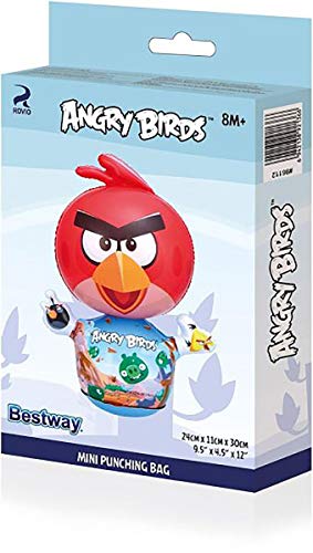 MovilCom® - Tentempié Inflable Figura Animales niños Hinchable tentetieso Interior Juguete Angry Birds 31cm