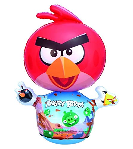 MovilCom® - Tentempié Inflable Figura Animales niños Hinchable tentetieso Interior Juguete Angry Birds 31cm