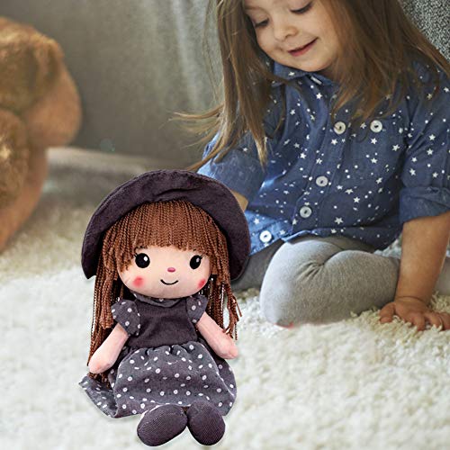 MuñEca Detrapo, MuñEca De Trapo Esponjosa, Peluche Regalo De NiñA Juguete De Peluche Cute Little Girls Dolls Companion Toys para Regalos De CumpleañOs De Navidad (40cm, Gris)