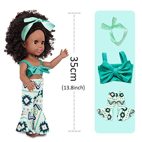 Muñeca Negra para Niñas Muñeca Afroamericana Muñecas de 14 Pulgadas para niños Juguetes para Niños