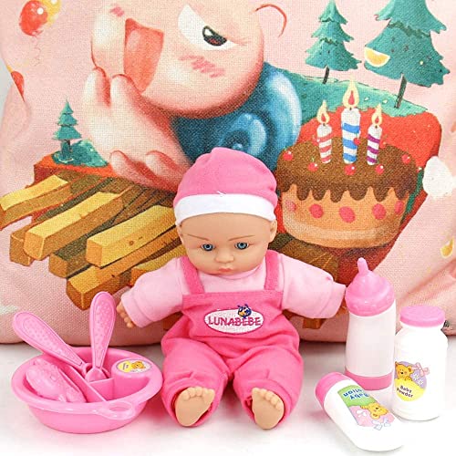 Muñeco Bebe Reborn Reales Muñecas para Niñas 22.8 cm con 9 Accesorios Muñecos Bebe Blandito Interactivo Bebes Muñecos Juguetes Niños 3 4 5 6 Años (Color Rosa)