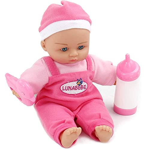 Muñeco Bebe Reborn Reales Muñecas para Niñas 22.8 cm con 9 Accesorios Muñecos Bebe Blandito Interactivo Bebes Muñecos Juguetes Niños 3 4 5 6 Años (Color Rosa)