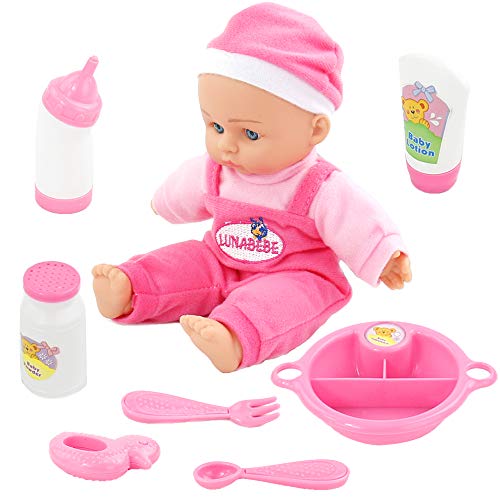 Muñeco Bebe Reborn Reales Muñecas para Niñas 22.8 cm con 9 Accesorios Muñecos Bebe Blandito Interactivo Bebes Muñecos Juguetes Niños 3 4 5 6 Años (Color Rosa)