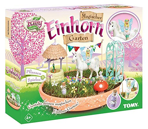 My Fairy Garden Conjunto de Juguetes Tomy, Unicornio mágico de jardín para niños a Partir de 4 años para Sus propias Plantas y para Jugar, 1x Juego de Unicornio de jardín, incluyesemillas de Hierba