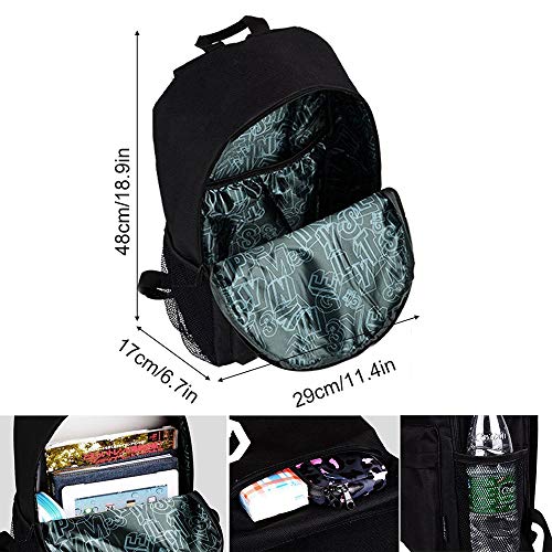 MySoja Official, Bolso Ligera de Escuela con Impermeable Amortiguar los choques Bolso noctilucente de la computadora Bolsa de Viaje con USB Puerto para niño niña Chico Chica Mujer Hombre - Negro 35L