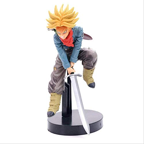 MYXFASITA Navidad Dolls Anime Dragon Ball Z Trunks Super Saiyan Slashing Hope Sword Jump Up Combat Ver. Figurine Articulée Future DBZ Goku Trunks 20 Cm OEI8