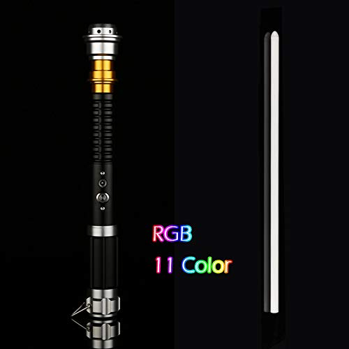 NANDAN RGB Star Wars Sable, Luke Star Series Black Skywalker Foc Sable De Lights Sable Jedi Blue Vader Sword, 5 Fuentes De Sonido 11 Cambio De Color 110 Cm