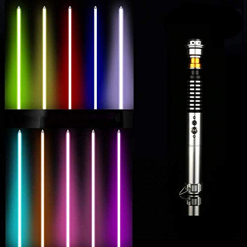 NANDAN RGB Star Wars Sable, Luke Star Series Black Skywalker Foc Sable De Lights Sable Jedi Blue Vader Sword, 5 Fuentes De Sonido 11 Cambio De Color 110 Cm