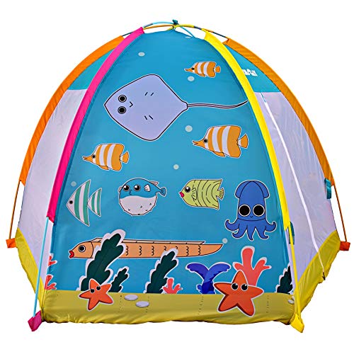 NARMAY Play Tent Ocean World - Tienda de campaña para niños para interiores y exteriores, 177,8 x 177,8 x 106,7 cm