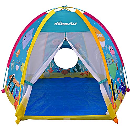 NARMAY Play Tent Ocean World - Tienda de campaña para niños para interiores y exteriores, 177,8 x 177,8 x 106,7 cm