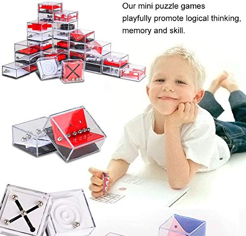 Nesloonp Set de 24 Puzzles Mini Juegos Rompecabezas Set Juegos con Niveles Diferentes Perfectos para Regalos de Fiesta Juegos de Habilidad para Adultos o Niños