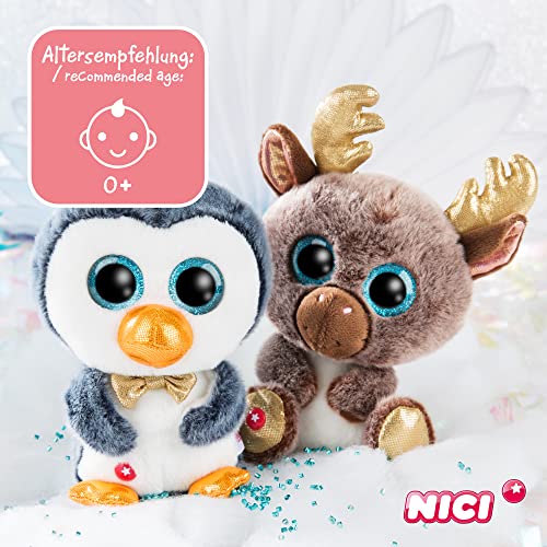 NICI Original Glubschis Sniffy 15 cm Pingüino Relleno Esponjoso con Ojos Grandes y Brillantes Juguete de Peluche para los Amantes de los Juguetes tiernos, Blanco y Negro, 47900