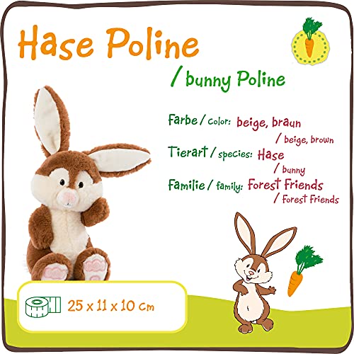 NICI Poline el tierno Conejito de Juguete 25cm – Conejo de Peluche para niñas, niños y bebés – Juguetes esponjosos para abrazar y Jugar – Suave muñeco para Mascotas – Colección Forest Friends, 47339