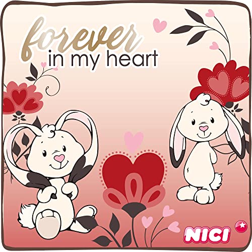 NICI Suave Conejito de Juguete 25cm de Orejas Estampadas con Tatuaje romántico – Peluche para niñas, niños y bebés – Peluches esponjosos para abrazar, Jugar y Regalar – Acogedores Animales Rellenos