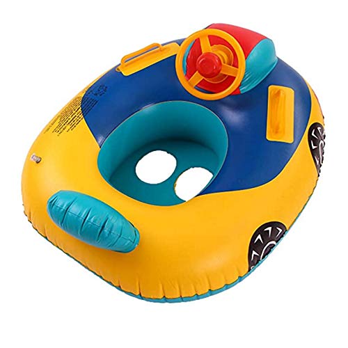 Nicoone Anillo de natación inflable, flotador de natación para bebés, yate con volante, 80 cm x 65 cm, para niños de 1 a 5 años